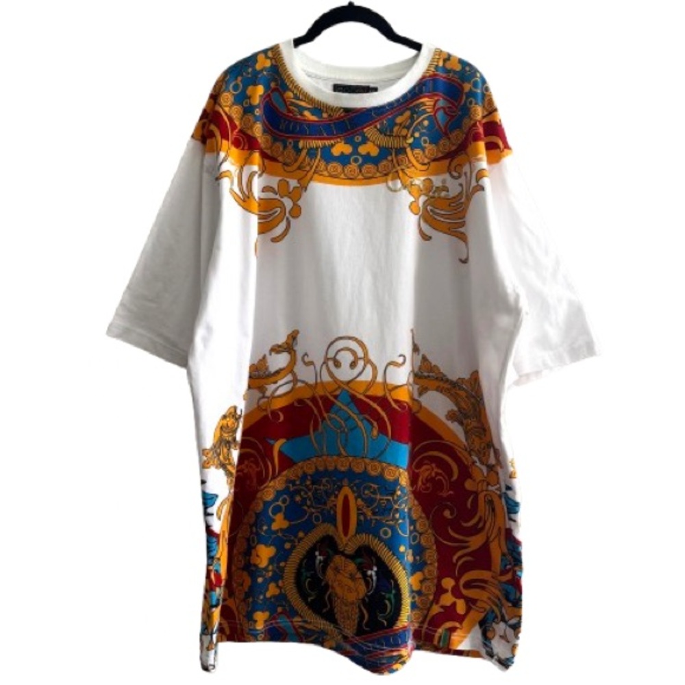 Men's White and Multicolor Graphic Shirt